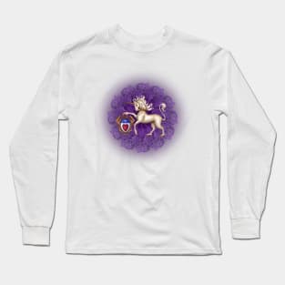 Unicorn with purple acanthus Long Sleeve T-Shirt